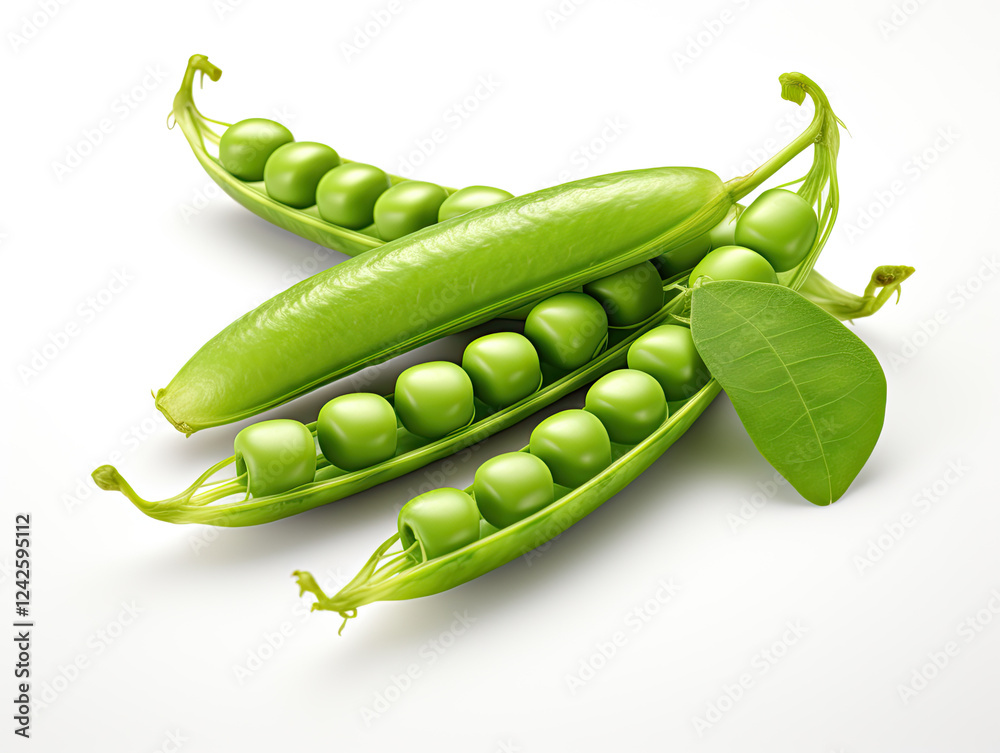 Fresh Green Pea Pods with vibrant color and detail Fresh Green Pea Pods with vibrant color and detail