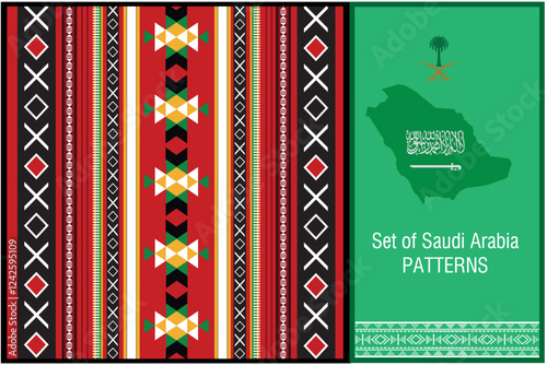 set of Saudi Arabia patterns and logos 