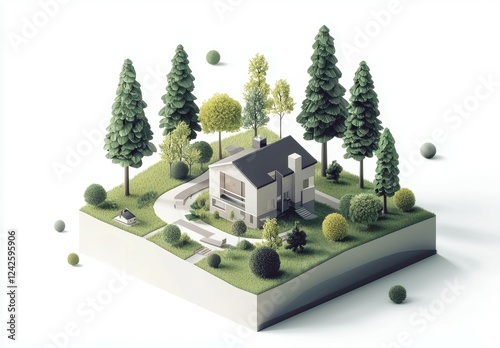 White background design for showcasing eco-friendly residences.