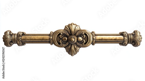 Wallpaper Mural Ornate gold bar, decorative element, isolated, white background, design Torontodigital.ca