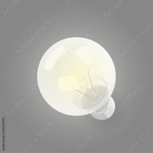 Lightbulb vector for LED sign, front top 45 degree view