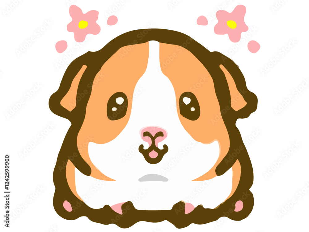 Fototapeta premium ゆるかわなモルモットの落書き風イラスト素材2