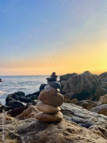 Photography stones on the beach
