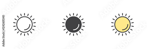 The sun different style icon set