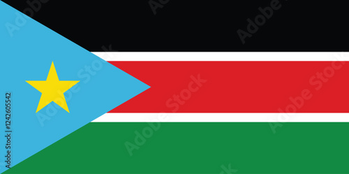 South Sudan flag official colors and proportion digital vector illustration.