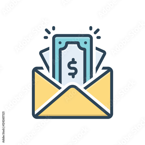 Color illustration icon for salary