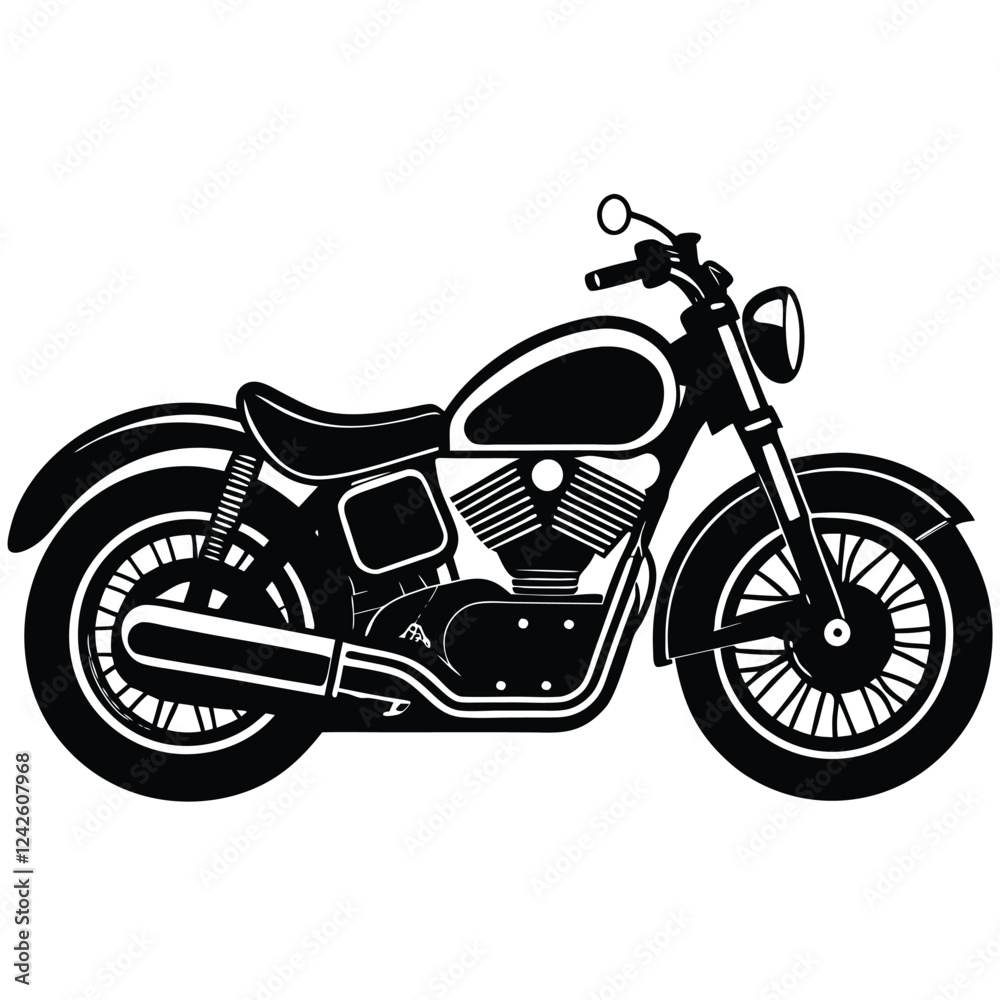 Fototapeta premium Classic Motorcycle Silhouette Design for Graphic Design
