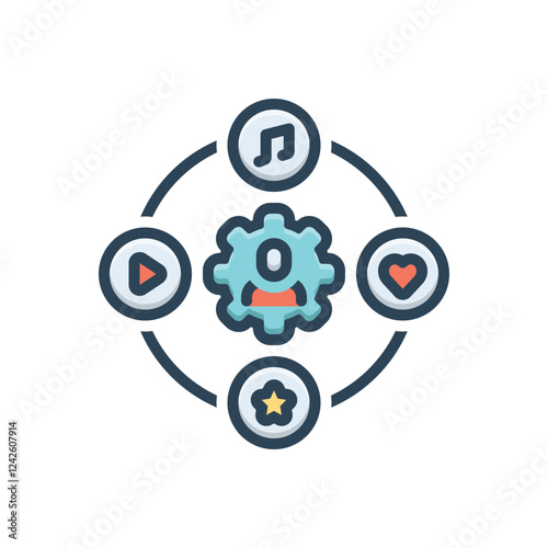 Color illustration icon for activity