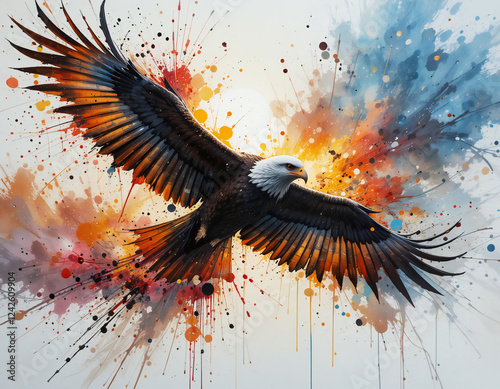 the splatter style flying eagle