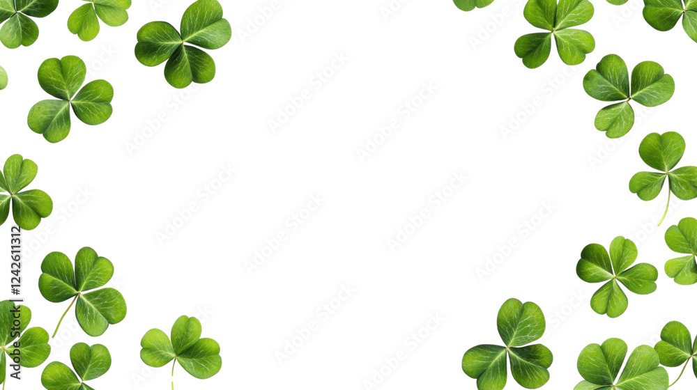 frame with four clover leaves isolated on white background frame with four clover leaves isolated on white background