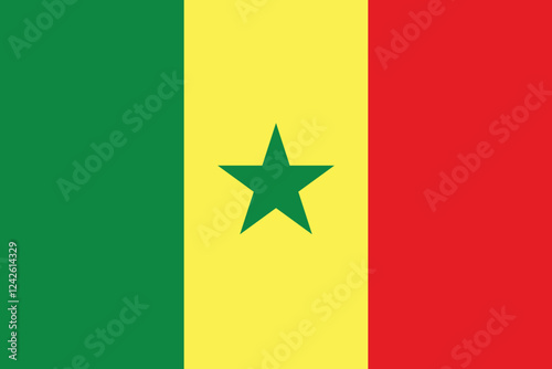 Senegal flag official colors and proportion digital vector illustration.