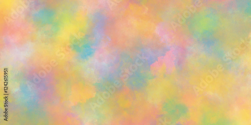 Multi colored pastel background of watercolor, pastel watercolor summer delicate paint of various colors and watercolor stains, Old watercolor paper background with watercolor splashes.
