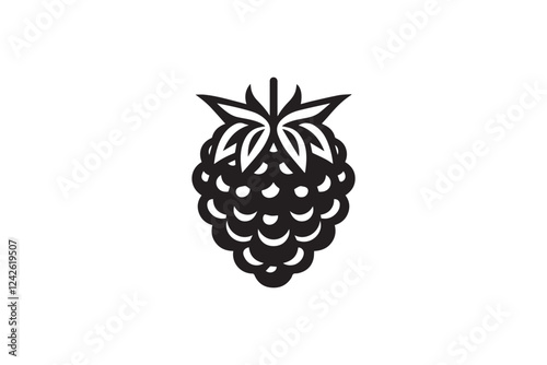 raspberry vector silhouette isolated in white background