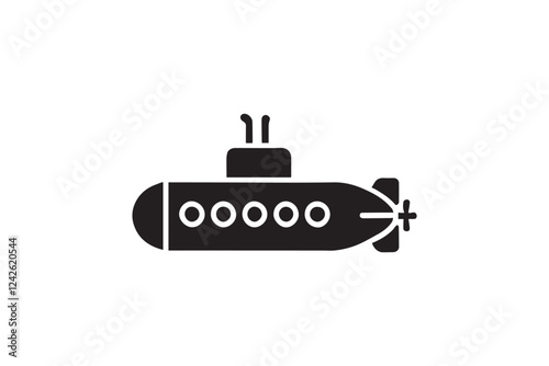submarine vector silhouette isolated in white background