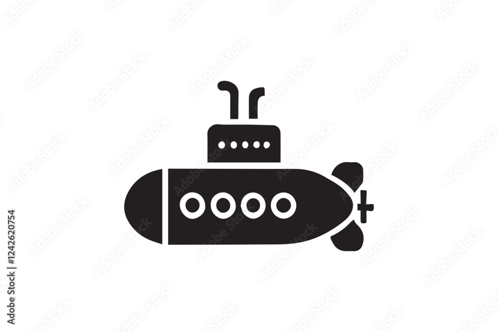 submarine vector silhouette isolated in white background submarine vector silhouette isolated in white background