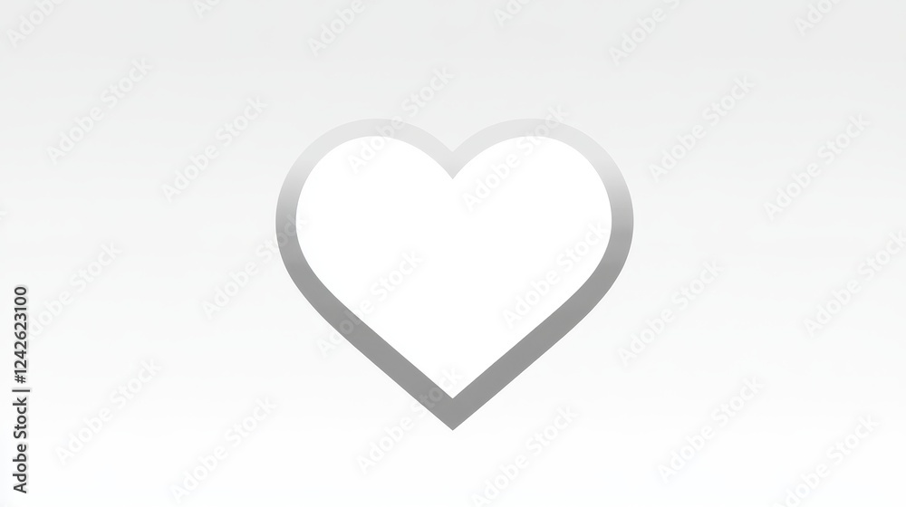 Silver Outline Heart Shape Graphic Design Element Silver Outline Heart Shape Graphic Design Element