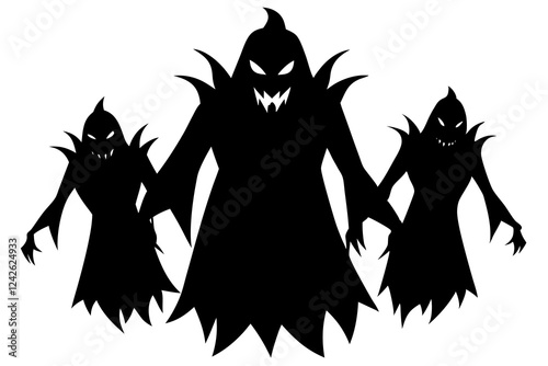 Sinister Shadows Set – Dark Gothic Vector Illustration & Line Art