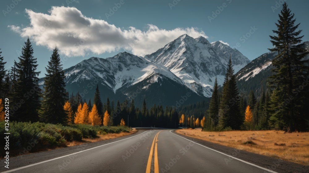 Majestic Mountain Road Trip: Autumnal Aspens and Snow-Capped Peaks Majestic Mountain Road Trip: Autumnal Aspens and Snow-Capped Peaks