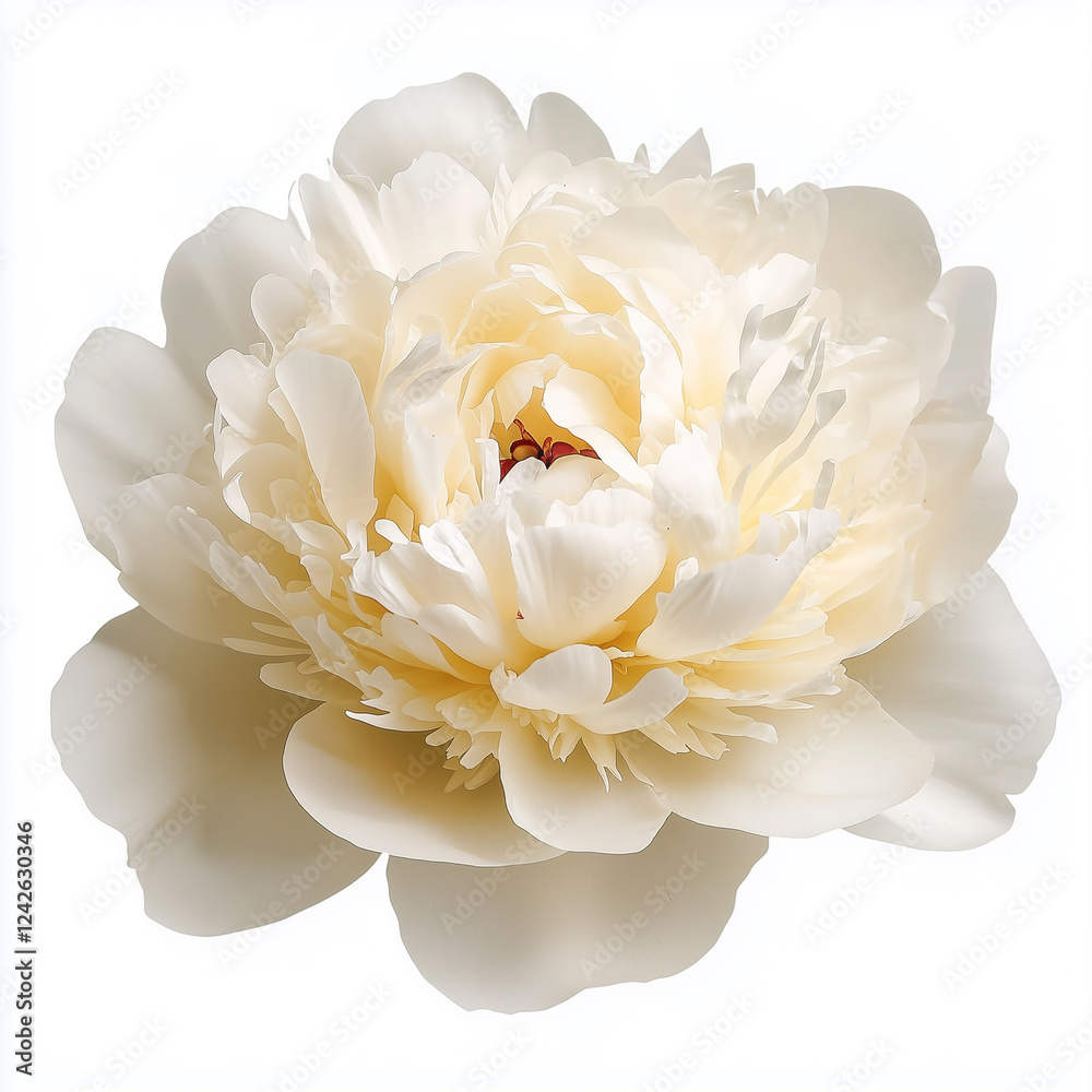 Fototapeta premium White Peony Isolated on White Background 