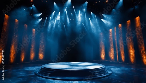 Wallpaper Mural Podium stage for television studio modern theater shows concept background wallpaper AI generated image Torontodigital.ca
