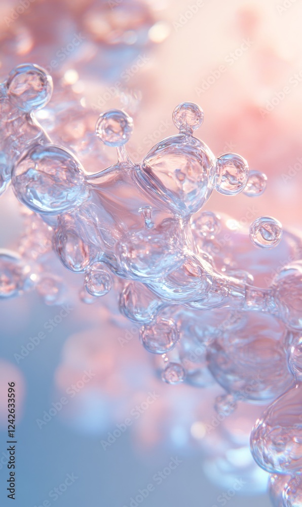Abstract liquid structure with iridescent reflections creates a mesmerizing and dreamlike effect Abstract liquid structure with iridescent reflections creates a mesmerizing and dreamlike effect