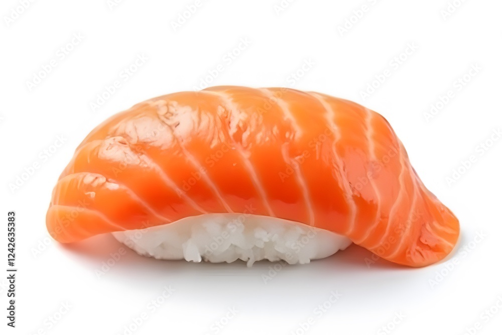 Fresh salmon sushi nigiri isolated on a white background Fresh salmon sushi nigiri isolated on a white background