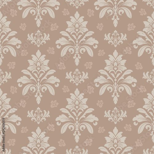 Wallpaper Mural Hand drawing illustration Intricate vintage damask wallpaper with floral pattern design for fabric, printed, background. Torontodigital.ca