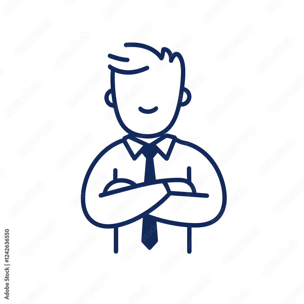 Professional Man in Suit with Crossed Arms and Confident Expression Professional Man in Suit with Crossed Arms and Confident Expression