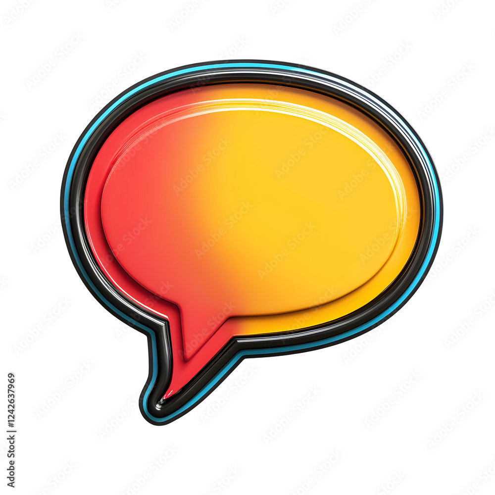 Colorful Speech Bubble Graphic with Bright Gradient Design Colorful Speech Bubble Graphic with Bright Gradient Design