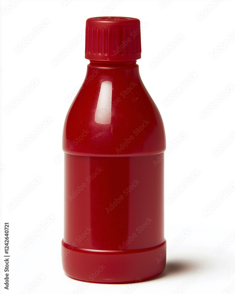 Red Plastic Ketchup Bottle: Squeeze Tip, No Label, Isolated on White Background
Red Plastic Ketchup Bottle: Squeeze Tip, No Label, Isolated on White Background