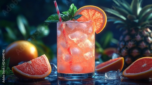 Refreshing Grapefruit Summer Cocktail: A Vibrant, Icy Delight