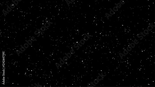 Star dust particles on black background. Starry night sky. Galaxy space background. Glowing stars in space. Night sky with plenty stars. Christmas, New Year and all celebration backgrounds concepts.