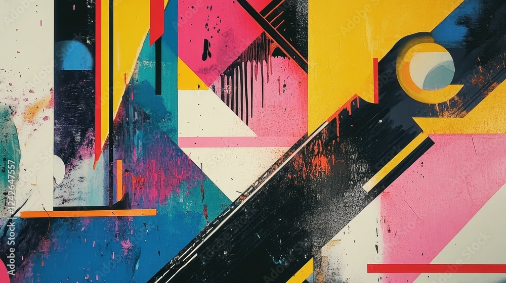 Abstract Geometric Colorful Painting