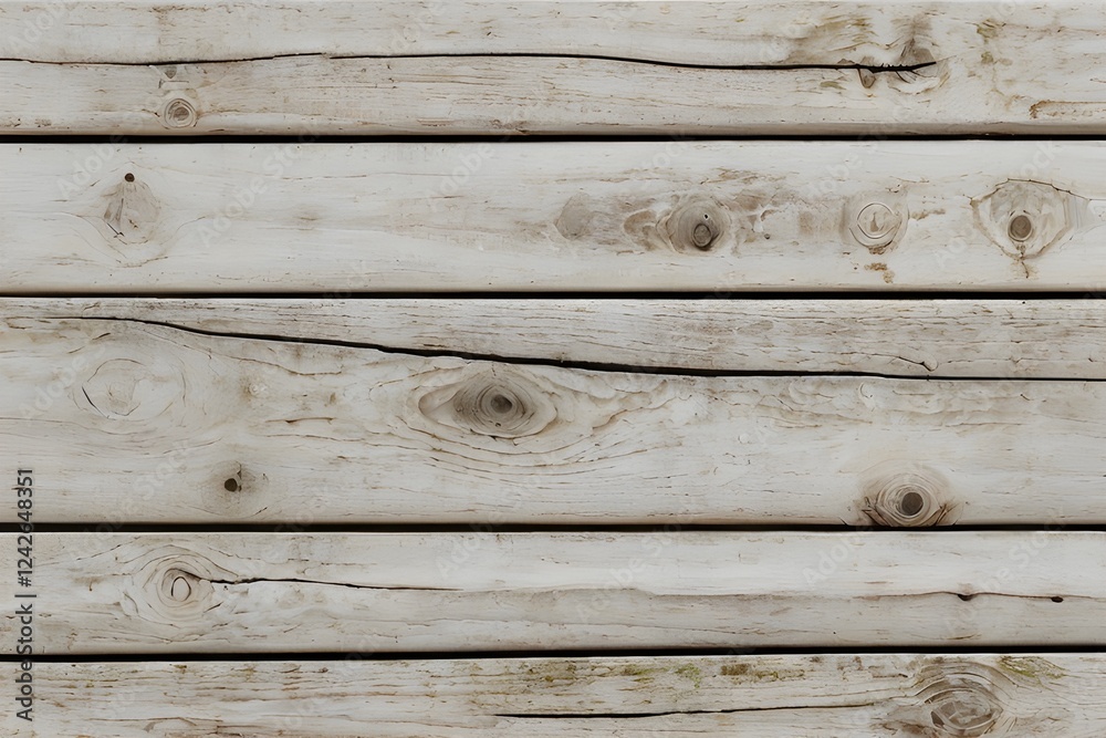 Naklejka premium White washed old wood background, wooden abstract texture. Generative AI