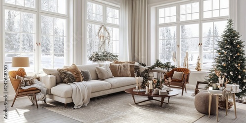 Wallpaper Mural Elegant Living Room Decorated For A Cozy Winter Holiday Torontodigital.ca