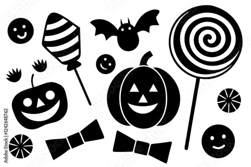 Candy Craze – Colorful Halloween Candy and Treats Vector Set