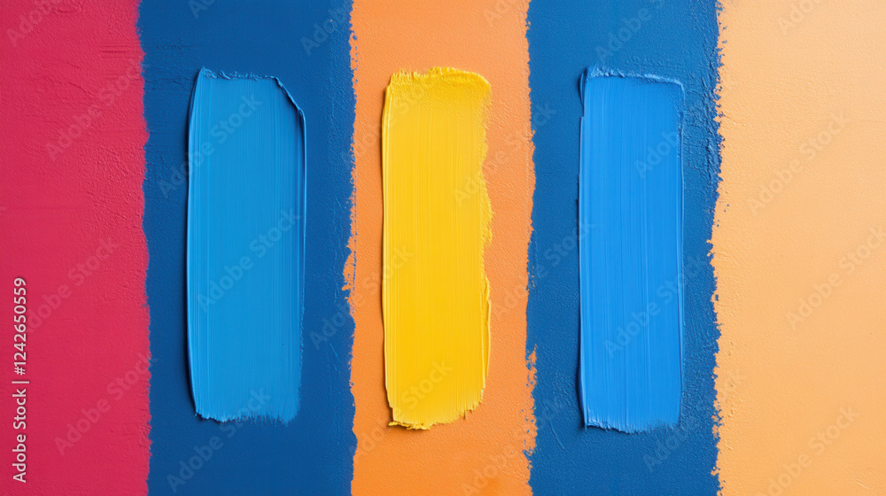 Fototapeta premium Abstract Paint Strokes in Vibrant Colors