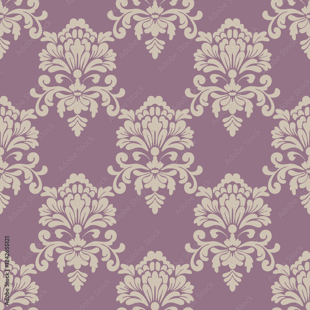 Fototapeta premium Hand drawing Damask victorion Vintage Seamless textile pattern with decorative flowers