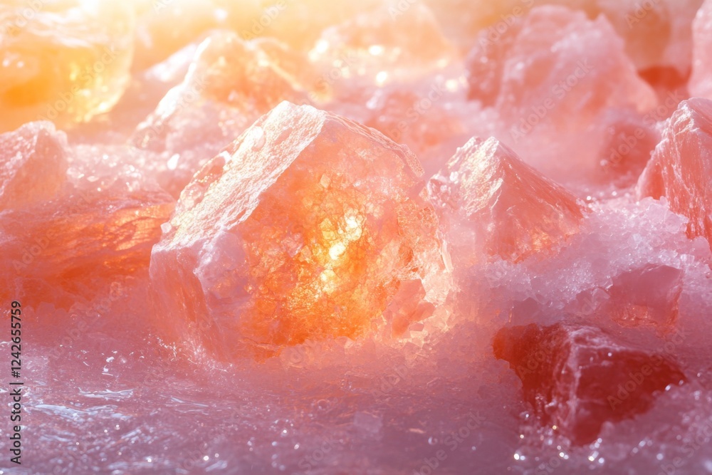 Fototapeta premium Closeup of pink Himalayan salt crystals