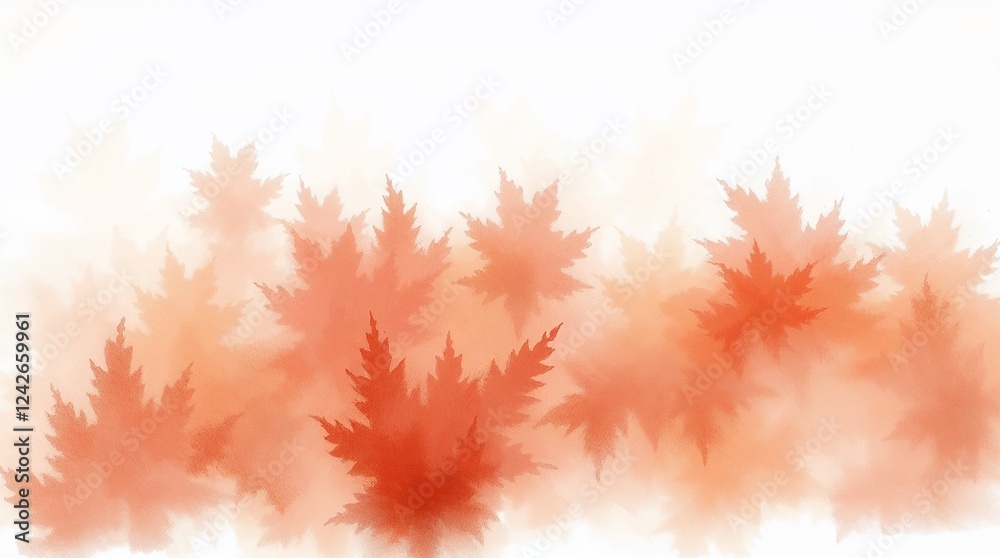 Color sketchnote: hand-drawn sketch of warm fractal foliage shrouded in thick fog, dominated by reds, oranges, and yellows, low visibility. Color sketchnote: hand-drawn sketch of warm fractal foliage shrouded in thick fog, dominated by reds, oranges, and yellows, low visibility.