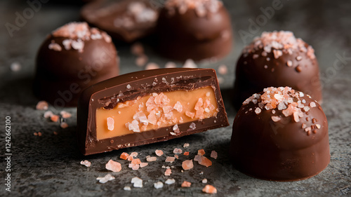 Dark chocolate filled with rare Himalayan pink salt caramel