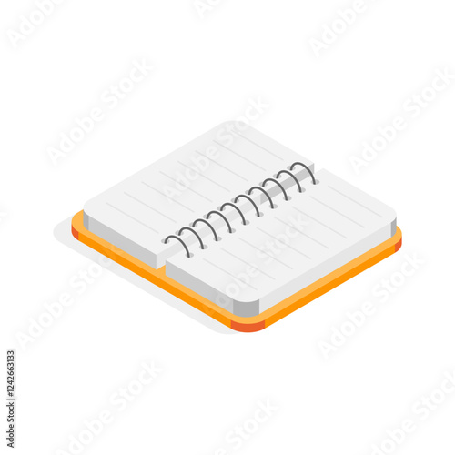 Notebook isometric icon in modern style