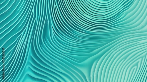 Abstract Teal Curving Lines: A mesmerizing digital artwork featuring flowing, concentric teal lines creating a hypnotic visual experience.