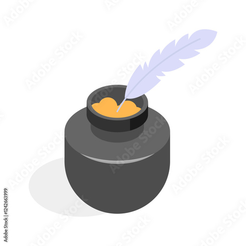 Check this carefully crafted vector of inkpot in modern style