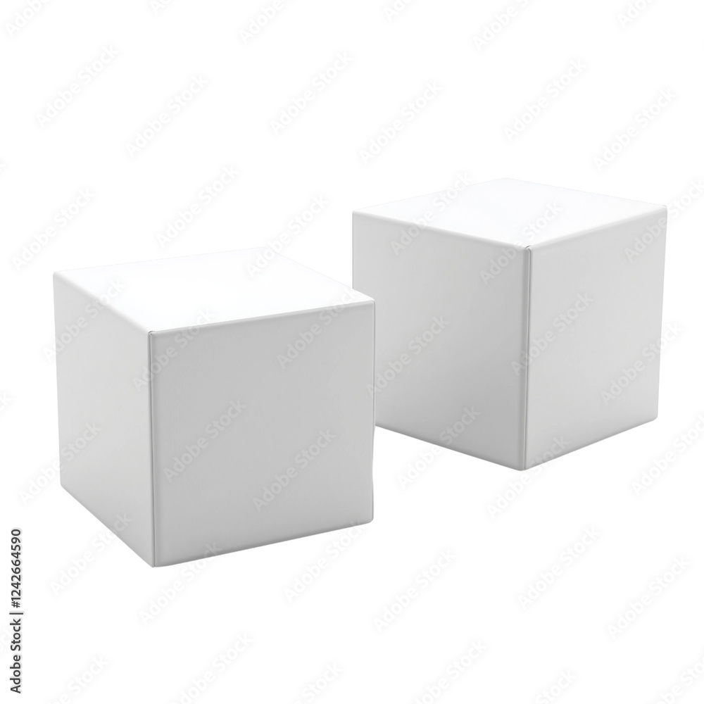 White cardboard boxes isolated on white or transparent background White cardboard boxes isolated on white or transparent background