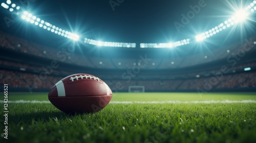 Football on a green field under stadium lights, anticipating the big game