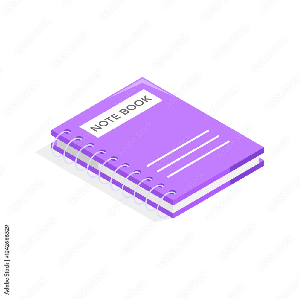 Notebook isometric icon in modern style Notebook isometric icon in modern style