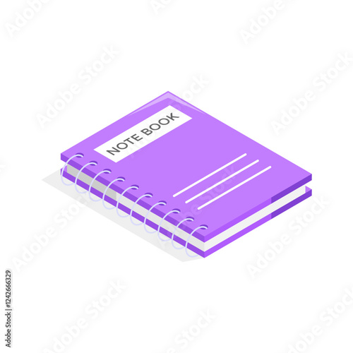 Notebook isometric icon in modern style