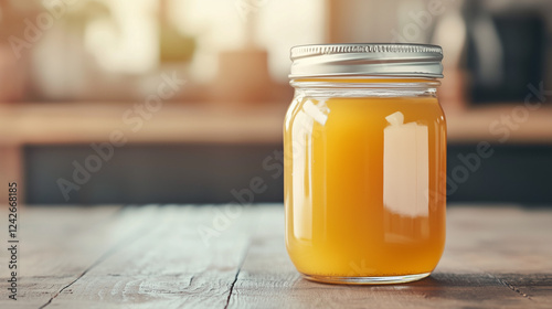 Golden Honey in Mason Jar: ...