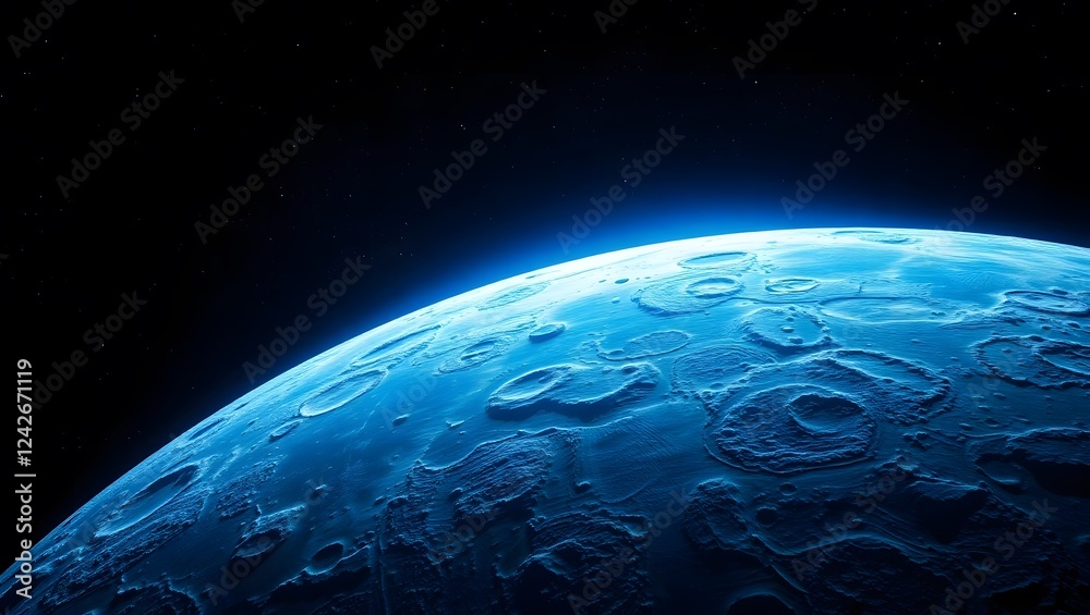 Obraz premium Cnematic portrait photograph of the moon's rugged surface, 